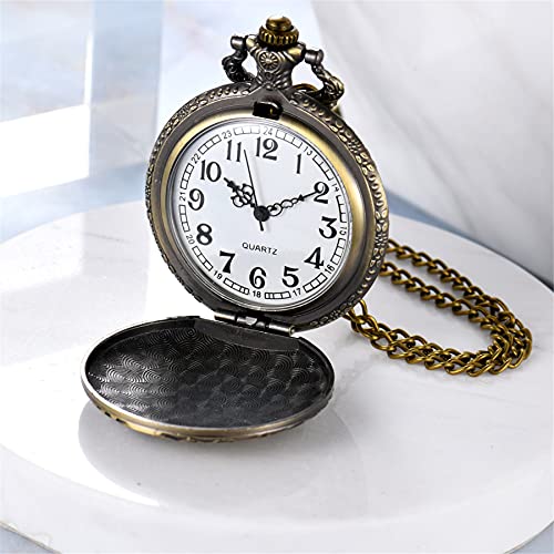 Reloj de bolsillo de mapa de Merodeador con mecanismo de cuarzo y cadena clásica de JewelryWe 2
