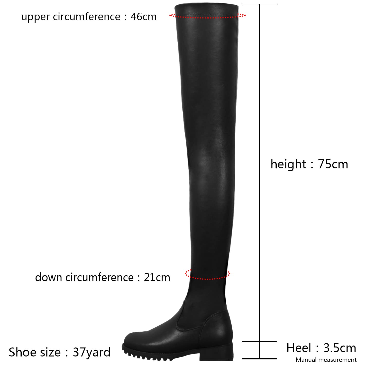 Botas Altas hasta el Muslo para Mujer, Botas largas hasta la Rodilla con tacón Grueso de Gamuza elástica para Mujer