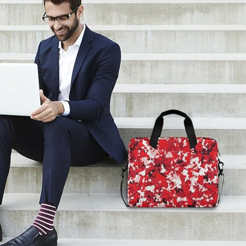 Maletín para portátil 15.6 pulg camuflaje rojo con correa miniatura 2
