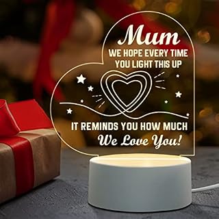 Niyewsor Gifts for Mum from Daughter Son, Acrylic Night Light Presents for Mum, Mum Birthday Gifts, Valentine's Mother's Day Gifts for Mum, Mummy
