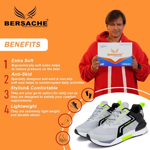 Image of BERSACHE Sneaker, Loafers,Casual with Extra Comfort Sneakers for Men(White)