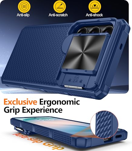 Image of Magnetic for Samsung Galaxy S26 Case,[Slide Camera Cover][Kickstand][Compatible with Magsafe][Military Grade Protection] Shockproof Rugged Case for Galaxy S26, Blue