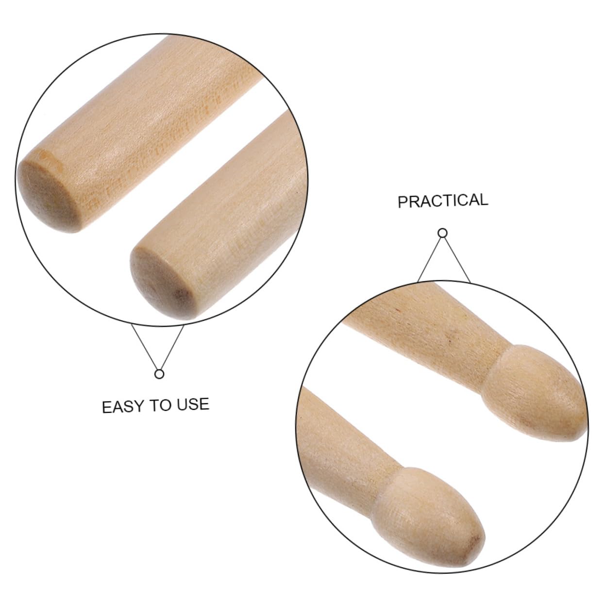 FRCOLOR 12pares Baquetas de Jazz de Madera de Baquetas para Batería con Puntas Redondas Accesorios de Percusión para Bateristas y Estilos para Practicar y Ensayar