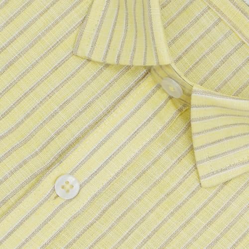 Image of GHPC 100% Cotton Striped Half Sleeves Regular Fit Formal Shirt for Men