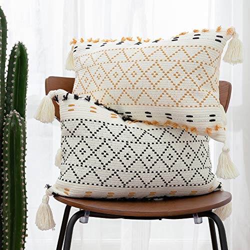 Blue Page SQ1083-YELLOW-30X50 Lumbar Small Decorative Throw Pillow Covers thumb #4