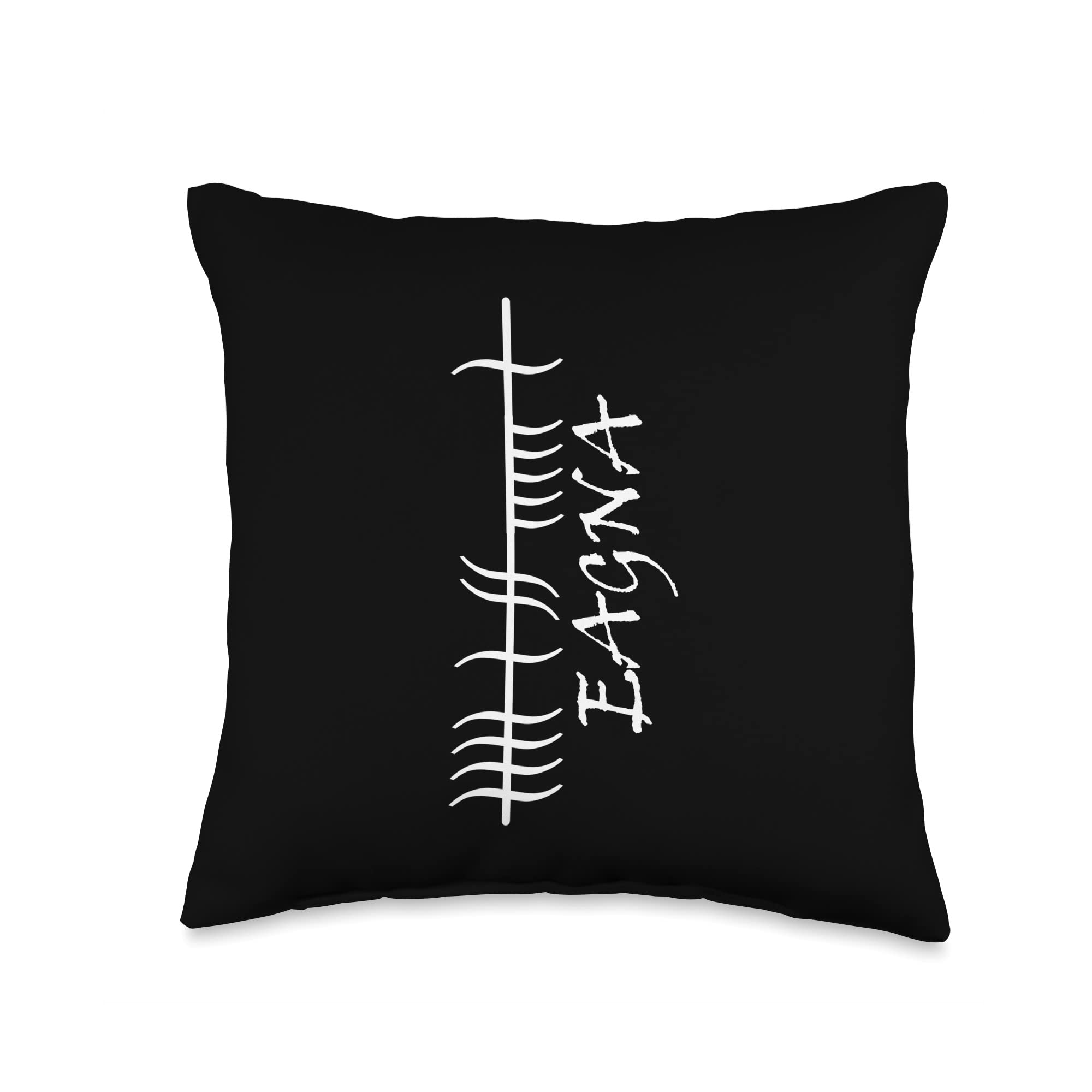 Ogham Tree-Eagna-Wisdom Word Throw Pillow, 16x16, Multicolor