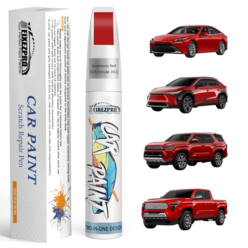 Image of 3U5 /2SC Supersonic Red Car Touch Up Paint for Toyota, Color Match Auto Paint Repair Pen,Professional Car Scratch Repair Remover Pen Quick Drying, Easy to Use