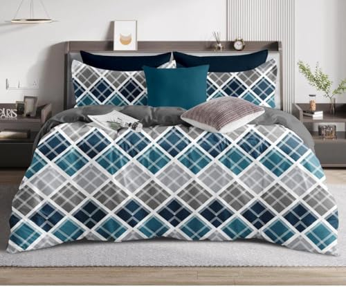Image of The Royal King Collection 350 TC King Size Bedsheet with 2 King Size Pillow Covers| Beautiful Designer Flat Sheet | Luxury Soft Sheet (3pcs Set) |108x108 inches. (Multicolor-6613)