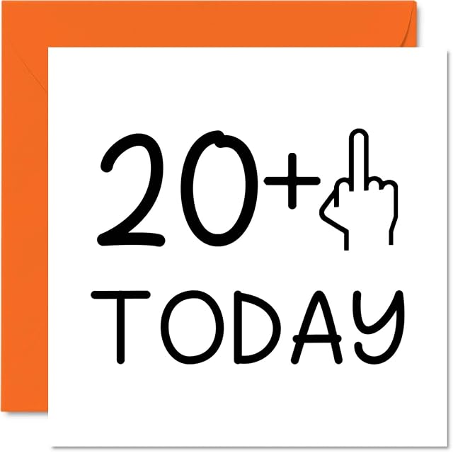 21st Birthday Card Funny for Women - Novelty Middle Finger - Rude Birthday Cards for Men, 145mm x 145mm Birthday Greeting Cards, Joke Banter Cards for Daughter Step Son Sister Brother Auntie Uncle