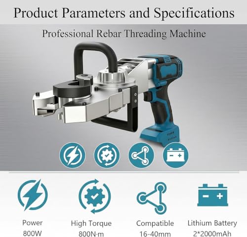 Roscadora eléctrica de varillas 800 N·m portátil con torque de alta resistencia para obras 4