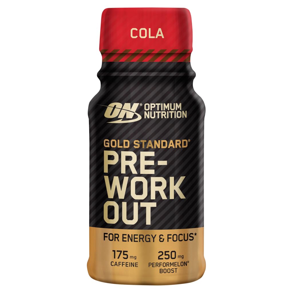 Optimum Nutrition Gold Standard Pre-Workout Energy Shot, Ready to Drink Food Supplement with Beta Alanine, Caffeine, PerforMelon Boost and Vitamin B6 and B12, Cola Flavour, 12-Pack, 12 x 60 ml-image-7