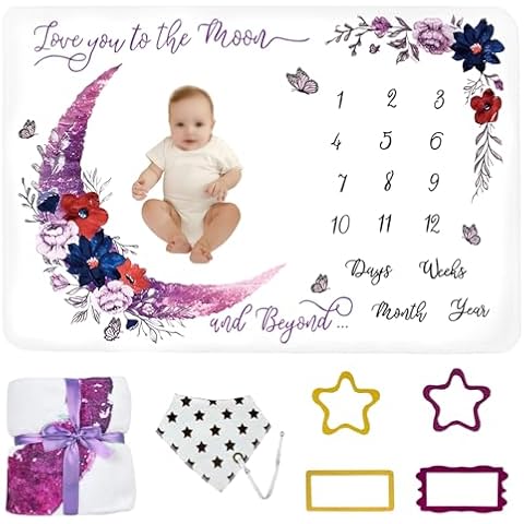 wocharm Baby Milestone Mat Blanket for Newborns Cover