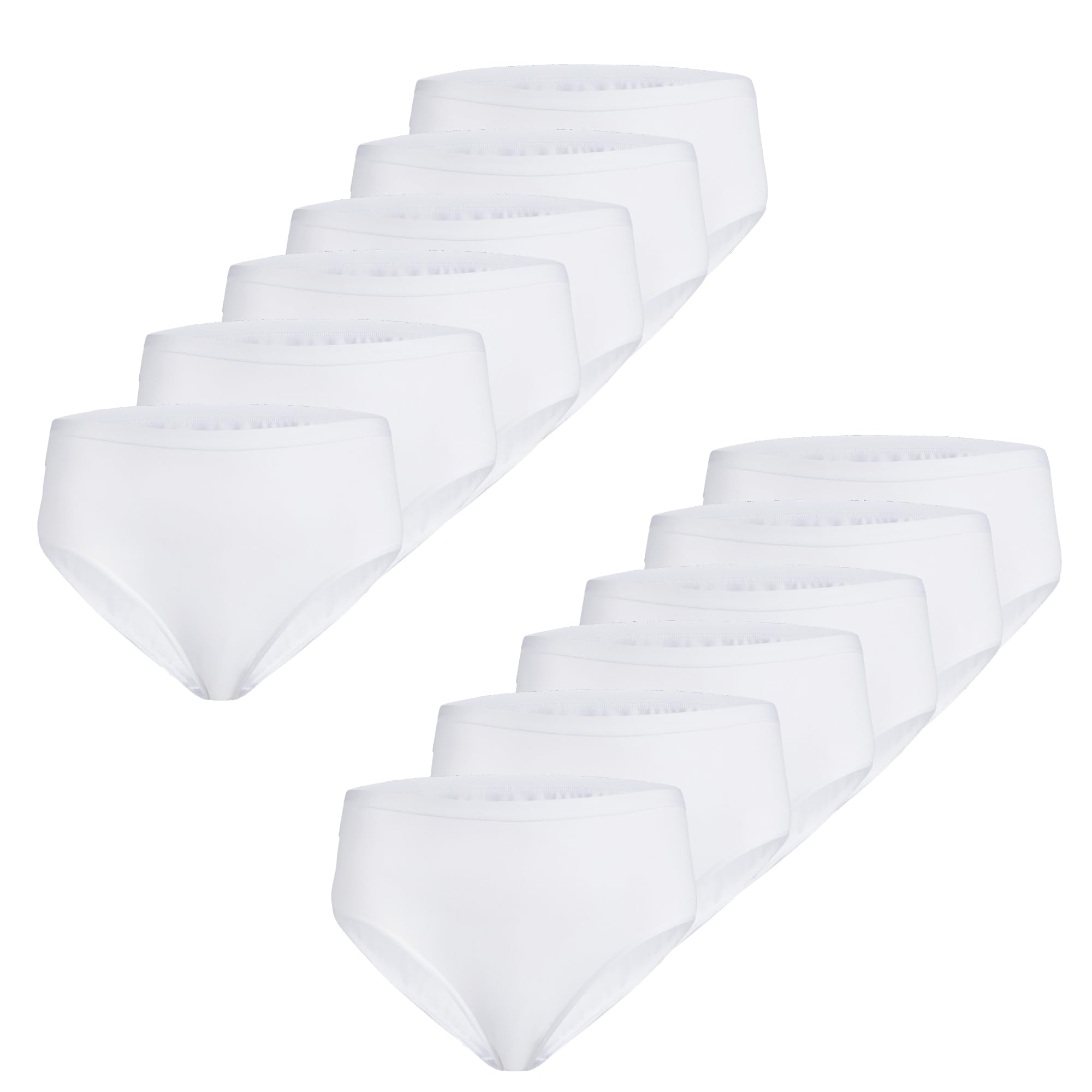 LIABEL Slip Donna in Cotone (Pacco da 6 e 12) Elasticizzato Mutande Midi T25, Certificato Oeko-Tex, Traspirante, Non Lascia segni