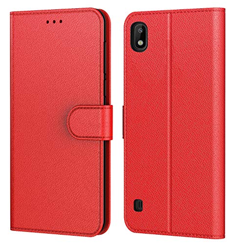 Tenphone Etui Coque pour Samsung Galaxy A10, Protection Housse en Cuir PU Portefeuille Livre,[Emplacements Cartes],[Fonction Support],[Languette Magnétique] pour...