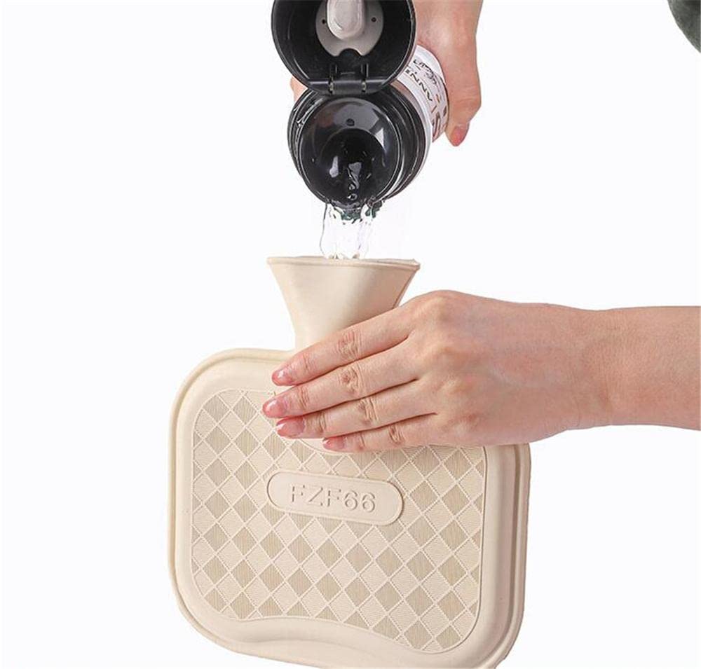 Borsa dell'acqua calda con coperchio in peluche a forma quadrata da 1000 ml in gomma per alleviare il dolore per le mani e i piedi più caldi regalo per donne e ragazze - Mix - 4 pezzi
