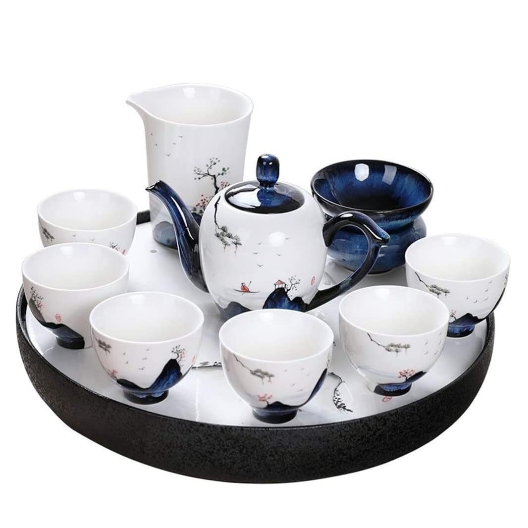 10-częściowy Ceramiczny Zestaw Do Herbaty, Zestaw Filiżanek Do Kawy, Prosty, Wykwintny Czajnik, Kubek, Chińskie Naczynia Do Herbaty, Popołudniowa Herbata 10 Pieces
