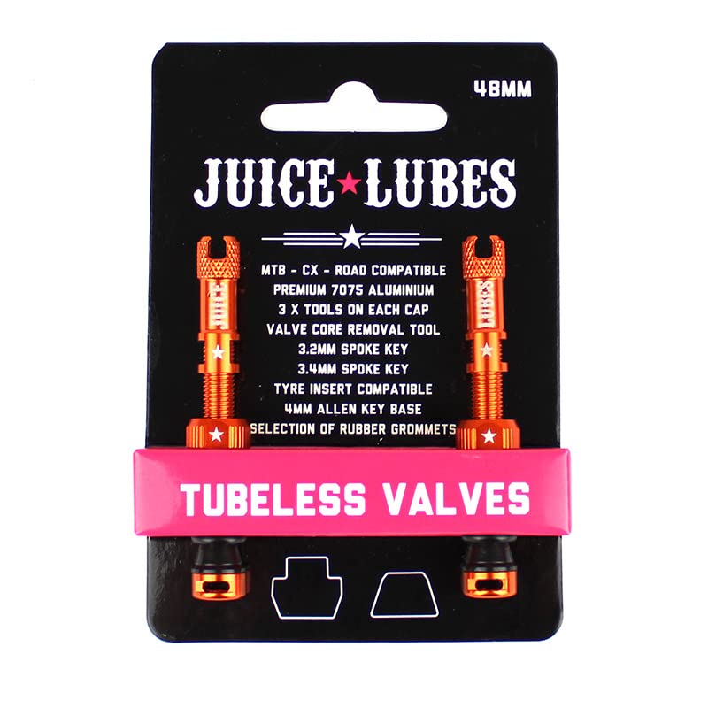 Juice Lubes, Tubeless Valves (48mm, Orange)