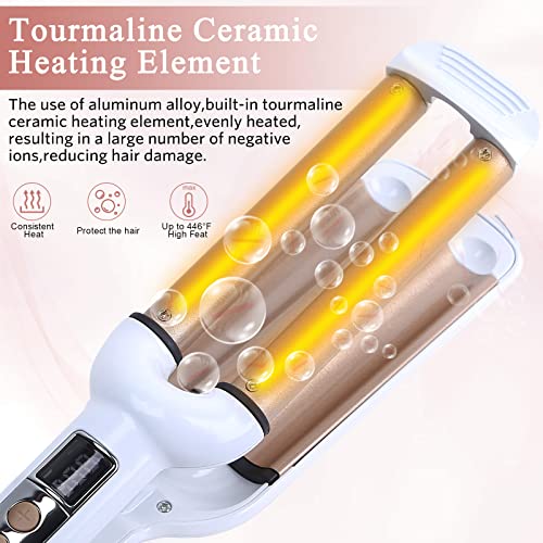 Herramienta rizadora para cabello con pantalla LCD y placas cerámicas miniatura 2
