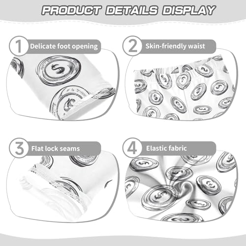 Hand Drawn Money Girls Leggings,Workout Leggings for Girls Toddler Athletic Legging Size for 3-10T3