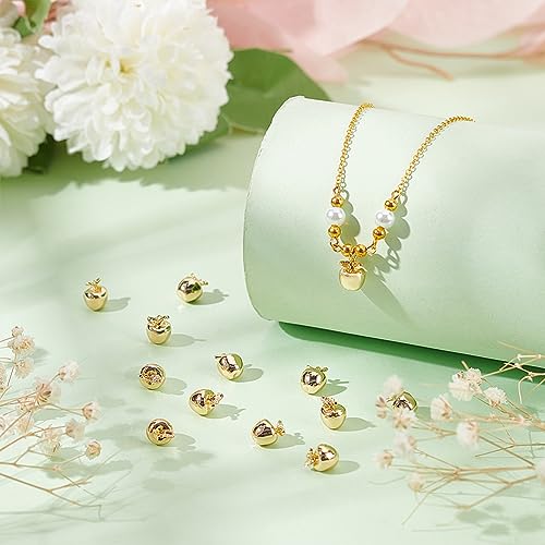 BENECREAT 14Pcs 18K Real Gold Plated Apple Charms - Image 4