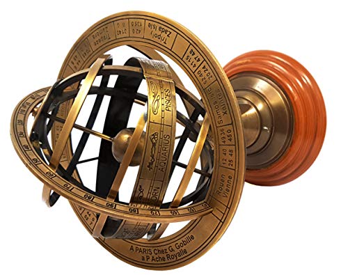 Brass Nautical - 8 inches Tall Antique Armillary Sphere Globe Replica Gift; Vintage Table Décor and Gift