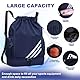 Veftsvy Turnbeutel mit Kordelzug, Wasserdicht Sportbeutel mit Schuhfach, Sportrucksack Gym Bag mit Innentasche, Außentasche, Sporttasche für Herren Damen Jungen (Dunkelblau, Einheitsgröße)
