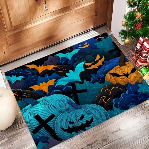 Tapis de porte lavable intérieur 60x90 turquoise style fantastique