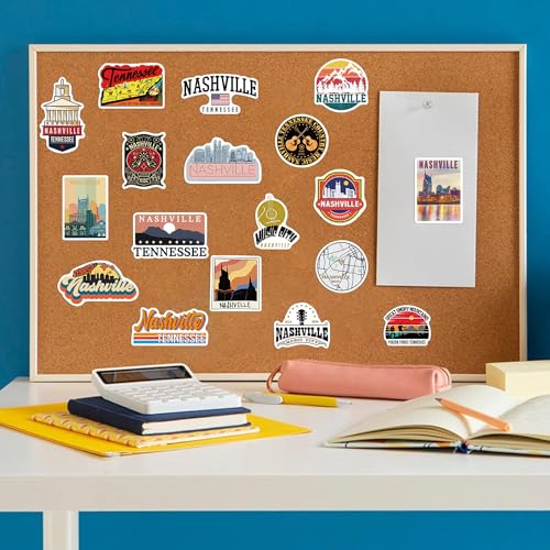 Nashville Tennessee Stickers 50Pcs Waterproof Vinyl Nashville Music City Decals for Water Bottles Laptop Luggage Cup Computer Mobile Phone Skateboard Guitar Helmet Snowboard Décor - Image 4