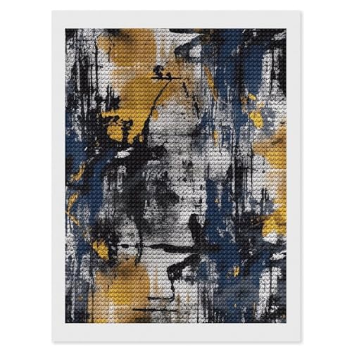 Kit peinture diamant 5D bleu marine pour créer une décoration murale de salon relaxante