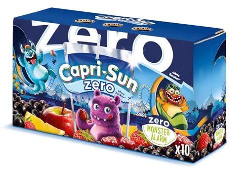 Capri-Sun Zero Monster Alarm Kinder Fruchtsaftgetränk (10x 200ml) Mit Fruchtsaft - Apfel Johannisbeere & Kirsche - Ohne Zuckerzusatz - Ohne künstliche Zusätze - Vegan Glutenfrei