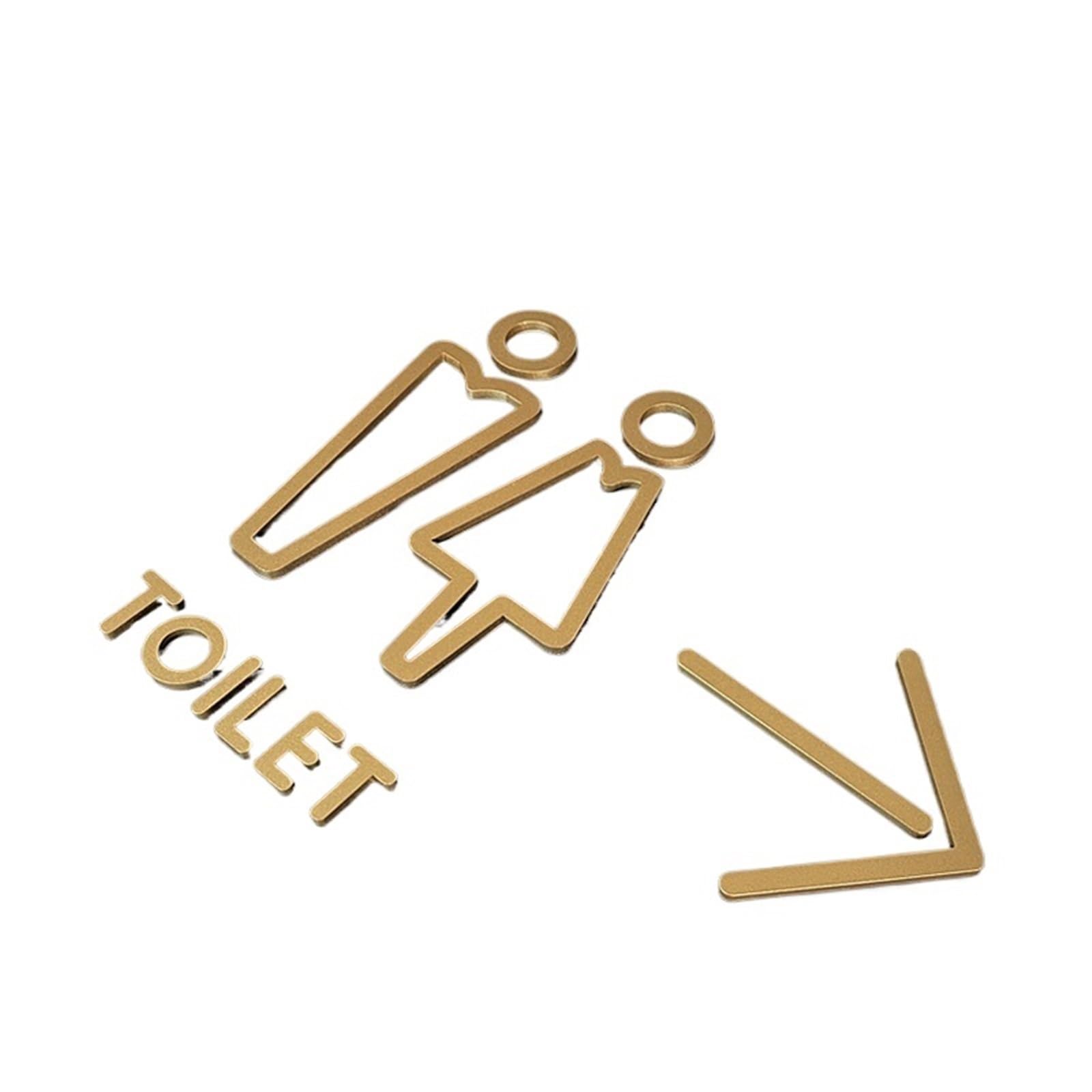 Plaque de Toilette Conseils plaque de signalisation toilette or mat 3D salle bain porte étiquette murale autocollant WC panneau Art hôtel décor à la maison(15cm all,Black)