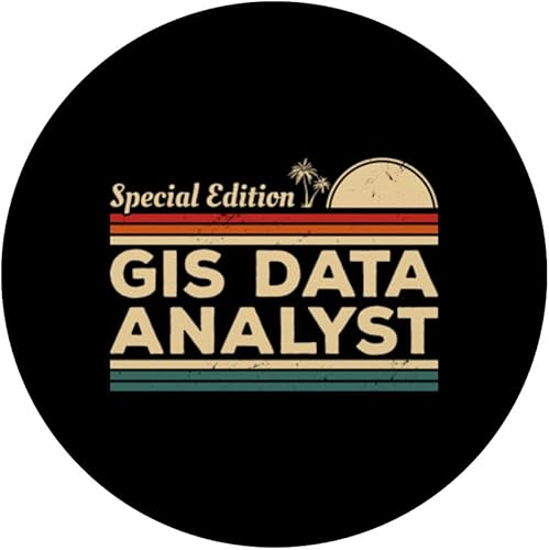 Miniatura 3 de Vintage GIS Data Analyst Geographic Information System PopSockets Standard PopGrip