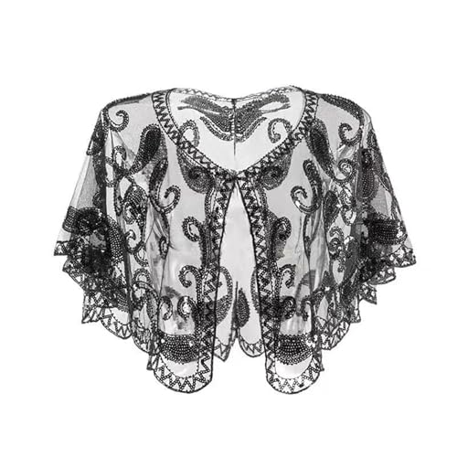 Eye Catching Sequined Capes Fashion Lace Short Shawl Dress Outerwear Shawl for Parties and Casual Wear Stylish Women's Capes