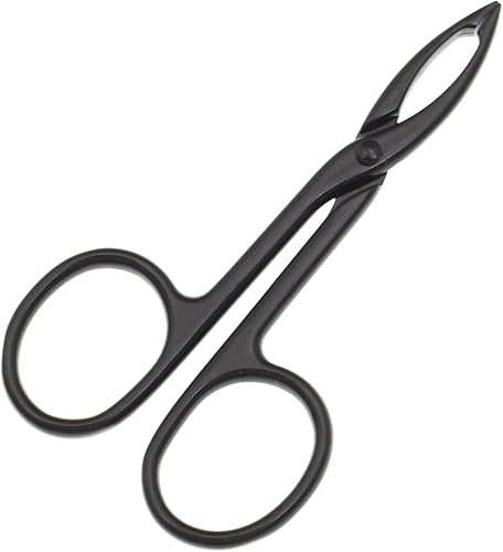 Miniatura 3 de 2 pinzas con mango de tijera, punta recta, pinzas para cejas en forma de tijera, para quitar el pelo, cuidado facial de las cejas (plata y negro)
