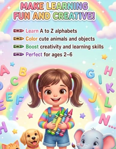 Bild: A to Z Alphabet coloring and learning book for kids: Coloring book with guided image f�r 10,22 EUR bei amazon.de
