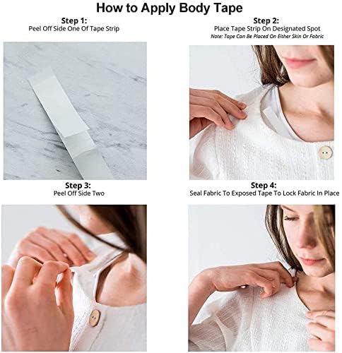 Image of (72 Strip Pack Invisible Double-Sided Fashion Tape to Hold Your Clothes Securely Against Your Skin, 10 mm, 10 Cm