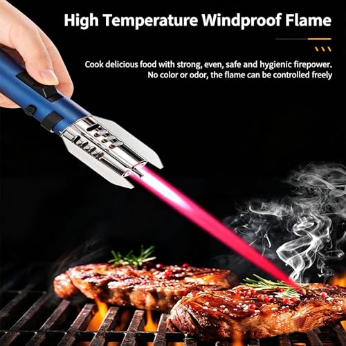 Encendedor antorcha grande a prueba de viento azul miniatura 2