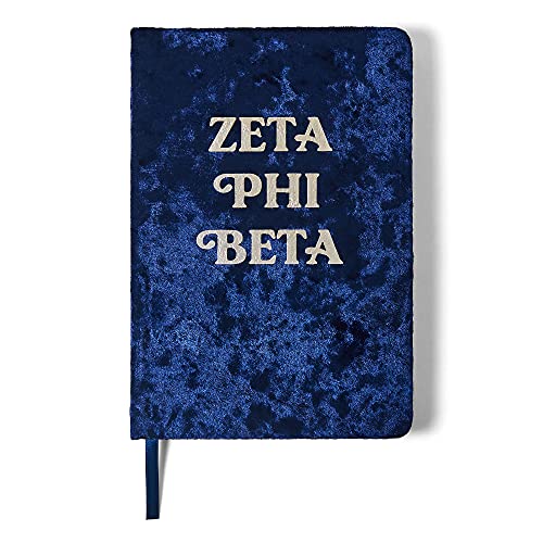Sorority Shop ZPB Velvet Notebook - Zeta Phi Beta Notebook with Velvet Cover, Gold Foil Imprint, Satin Ribbon, 216 Lined Pages - Sorority Journal, Zeta Phi Beta Sorority Gift