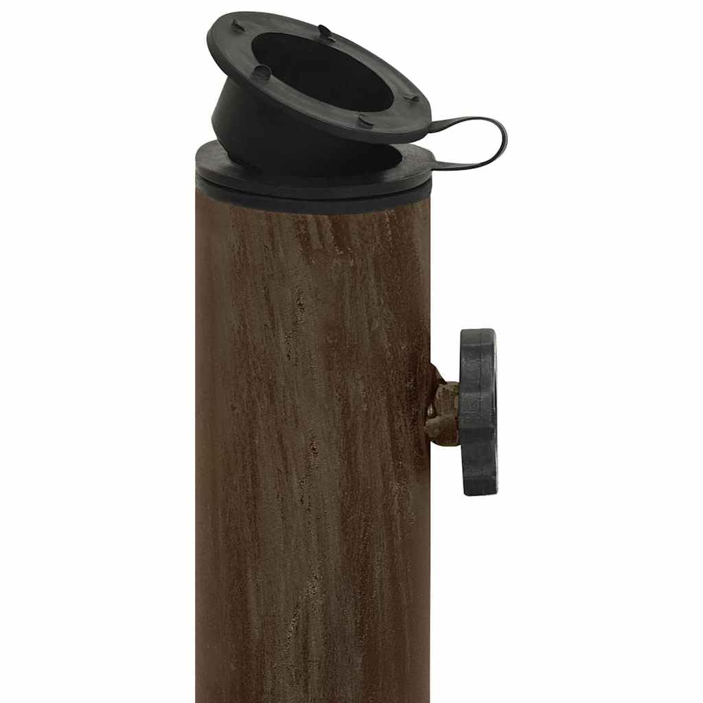 Stojak na parasol przeciwsłoneczny, z brązu, żeliwo, 40 x 40 x 32 cm, z adapterem do drążków parasoli 35-48 mm, stabilna podstawa do ogrodu, na balkon, taras, patio