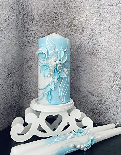 Magik Life Unity candle set for wedding - Wedding décor &  Wedding accessories - Candle sets - 6 Inch Pillar and 2 10 Inch Tapers -  Best Unity candle - Thumbnail 3
