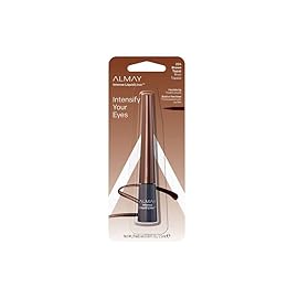 Almay Liquid Eyeliner, Waterproof, Fade-Proof Eye Makeup, Easy-to-Apply Liner Brush, 224 Brown Topaz, 0.08 Oz