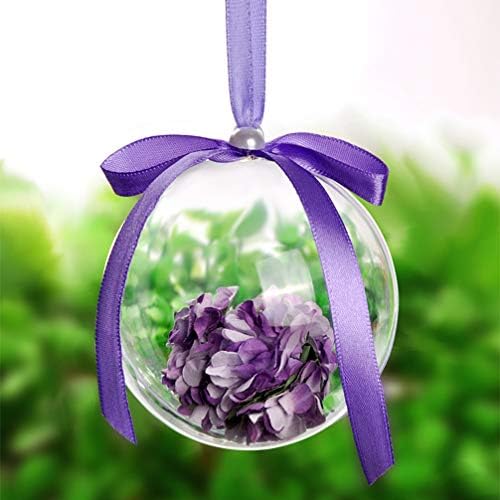 LIOOBO 5pcs Clear Fillable Ball Ornaments Christmas Tree Balls Baubles Hollow Spheres Candy Boxes for Wedding Christmas DIY Crafts