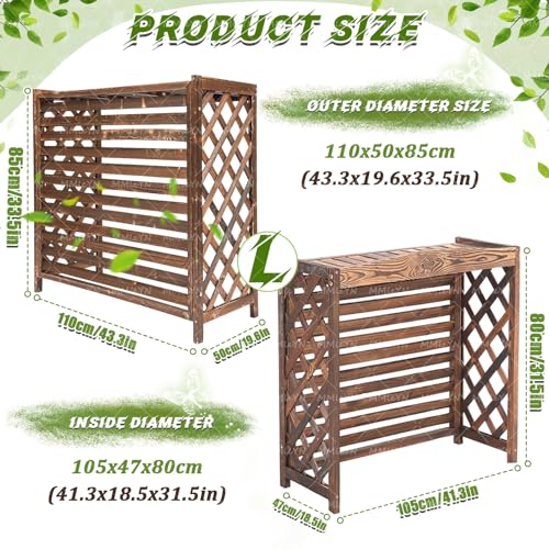 Cache-climatiseur en bois massif robuste avec porte-fleurs intégré - 5
