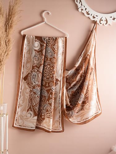Image of Viscose Scarf for Women | Lightweight & Long | Stole for Women - Stylish Design | Neck Scarf, Hair Scarf, & Head Scarf for Women & Girls | All Season Accessory