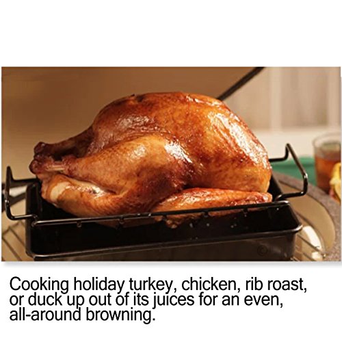 BBQ V-Shaped Rib Rack For Smoking and Grilling Turkey Roasting Rack For Bigg Green Eggs,Kamad Joe,Primo,Vision,Dual-Purpose Rib Rack for Smoking,Grills and Indoor Ovens Accessories Roasting Rack by KAMaster - Image 5