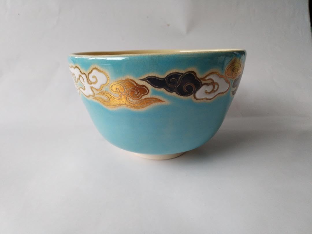 東福窯 中村能久 作 色絵空之図 茶碗 京焼 共箱 共布 栞 抹茶碗 新品 東福窯 中村能久 作 色絵空之図 茶碗 京焼 共箱 共布 栞