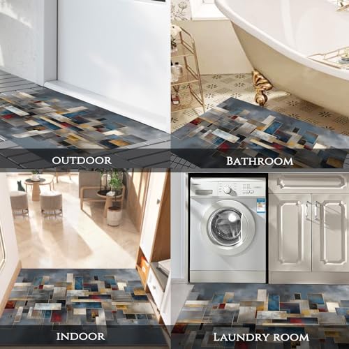 Alfombrilla antideslizante casa rectangular gris de gran tamanio 7