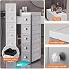 Angoliera Bagno Chiusa 6 Livelli con Ruote Grande capacità, Angoliera Cucina Salvaspazio con Cassetto Facile da Pulire, Mobile Angolare Soggiorno Moderno(Silver) #4