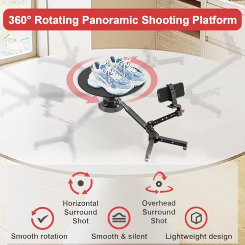 Image of 360 Degree Spinner Photography Turntable,Rotating Camera Slider Equipment,Surround Photography Spin Platform,Suction Cup Base,for Product Photography /Commercial Video /Recording Food