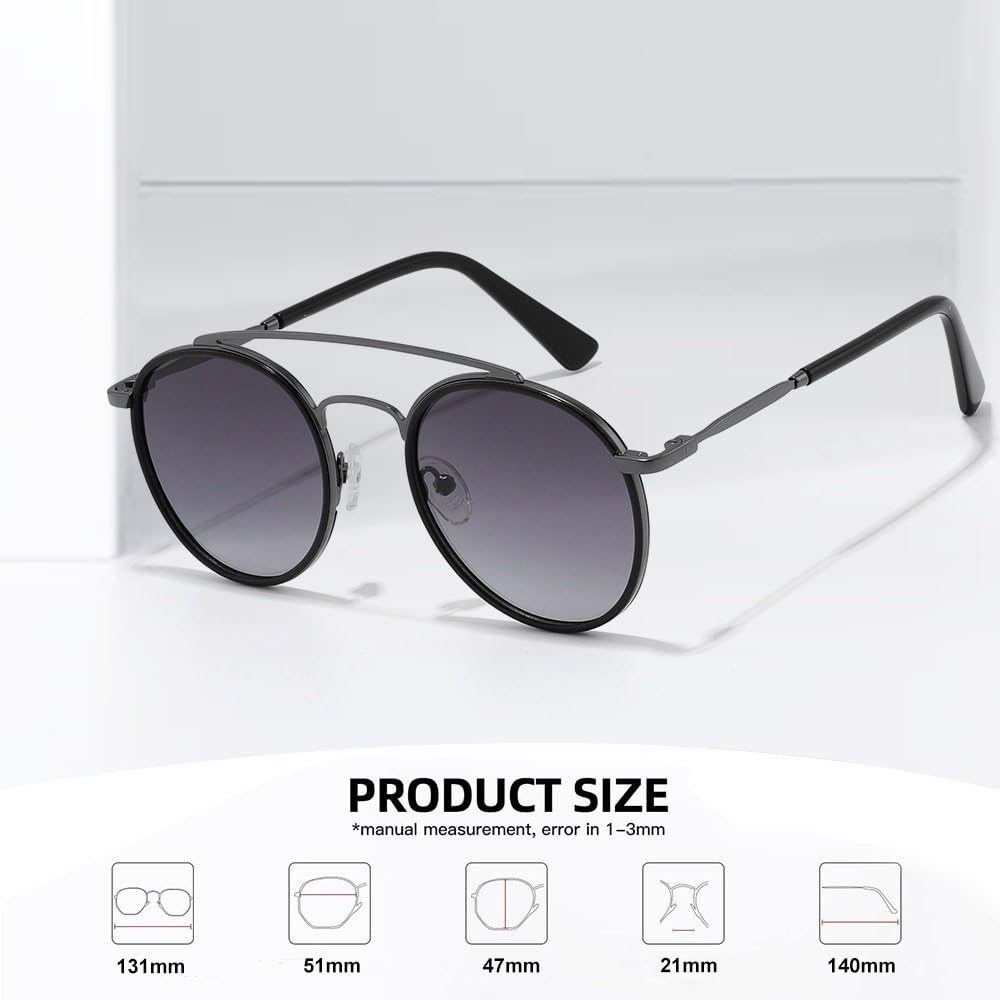 Runde Steampunk-Sonnenbrille im Vintage-Stil, für Herren und Damen, polarisiert, UV-Schutz, modisch, aus Metall, trendige Brillen